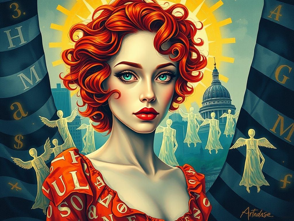 Mysterious Fauvist Woman in a Haunting, Textured Dreamscape