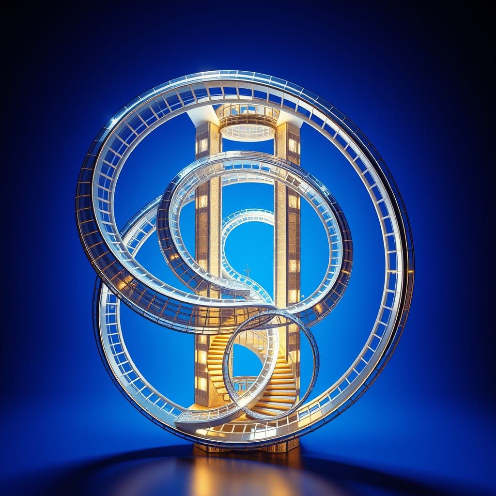 Ethereal Moebius Strip Construct in Futuristic Architecture