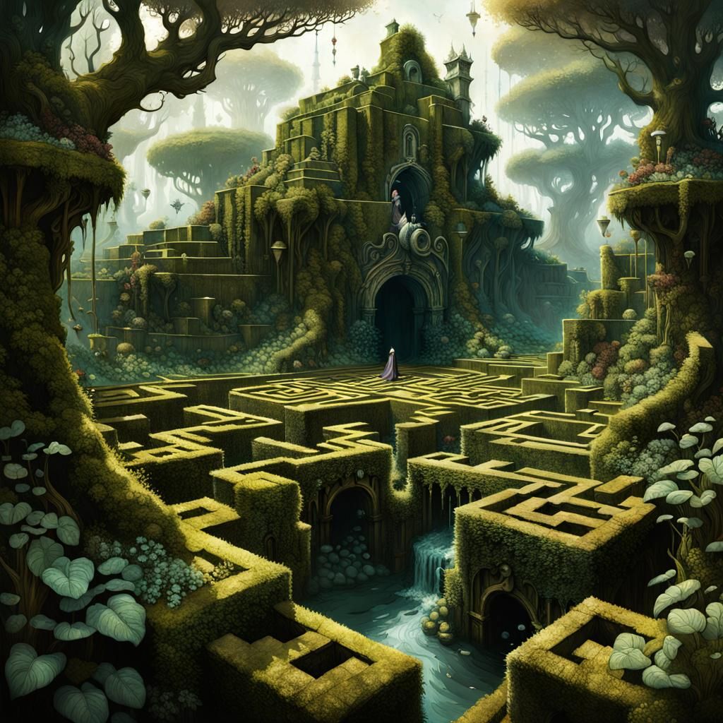Elaborate Hedge Maze: A Fantasycore Masterpiece