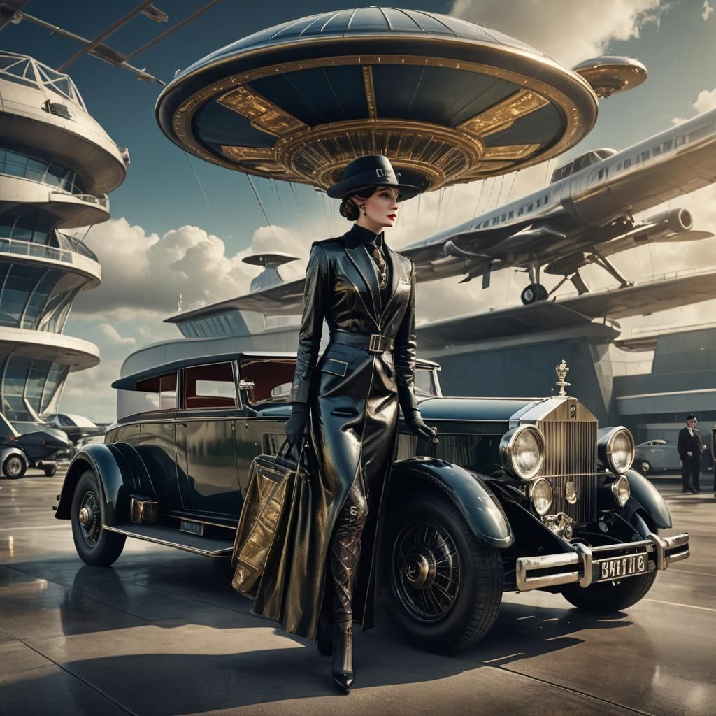 1920s Rolls Royce with Futuristic Chauffeur