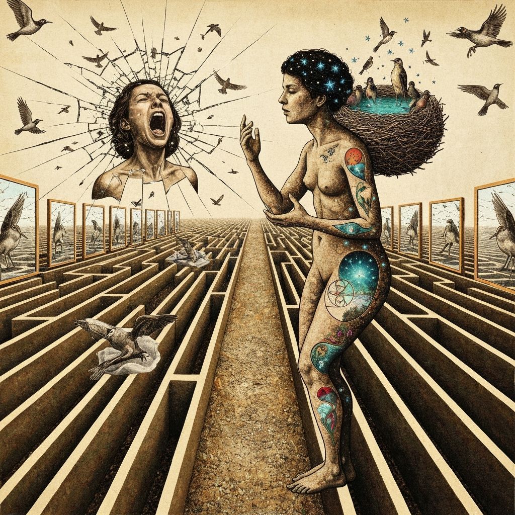 Angel of Memories Screaming Amidst Shattered Mirrors Labyrin...