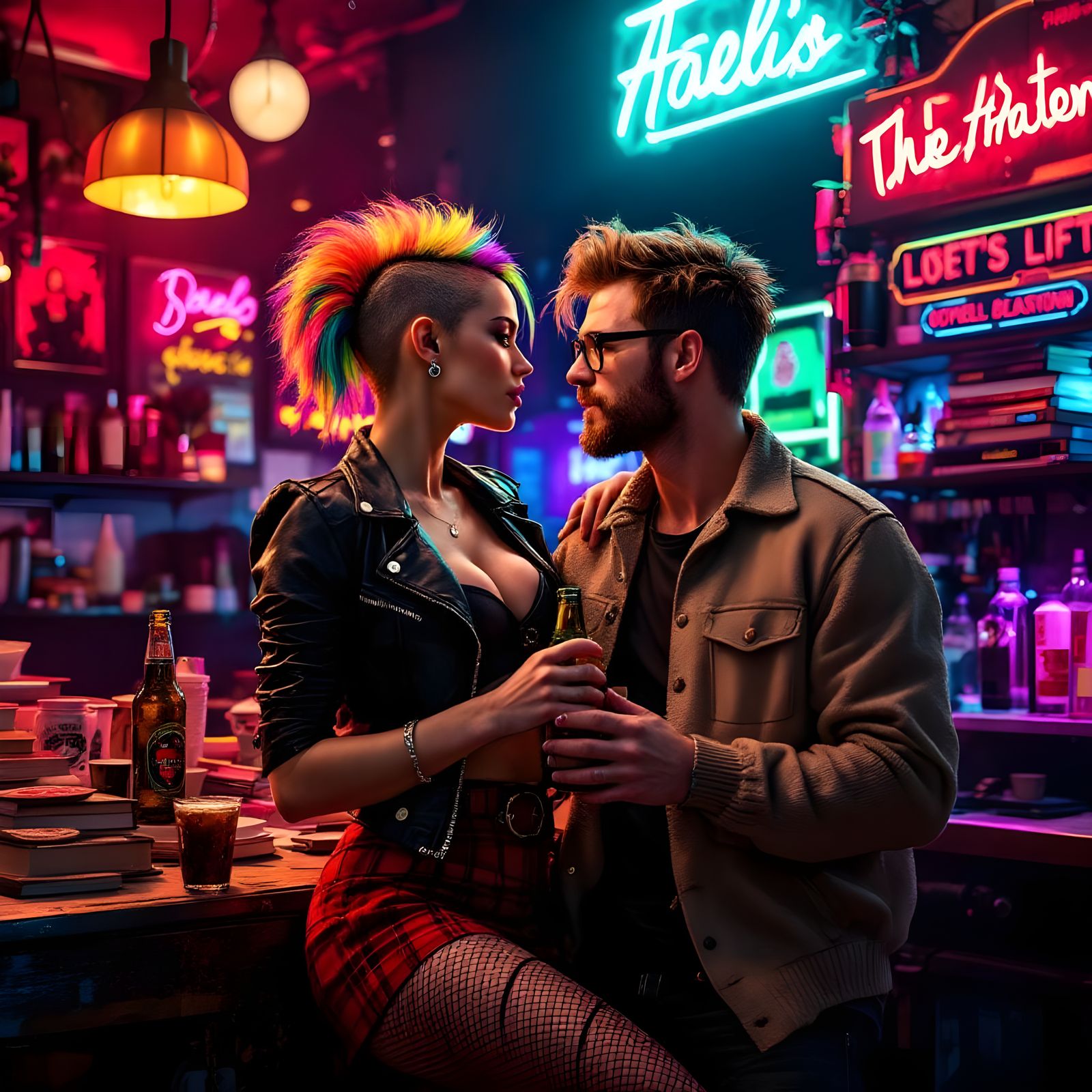 A vibrant 23 years young punk woman character-ämix{Lauren Ge...