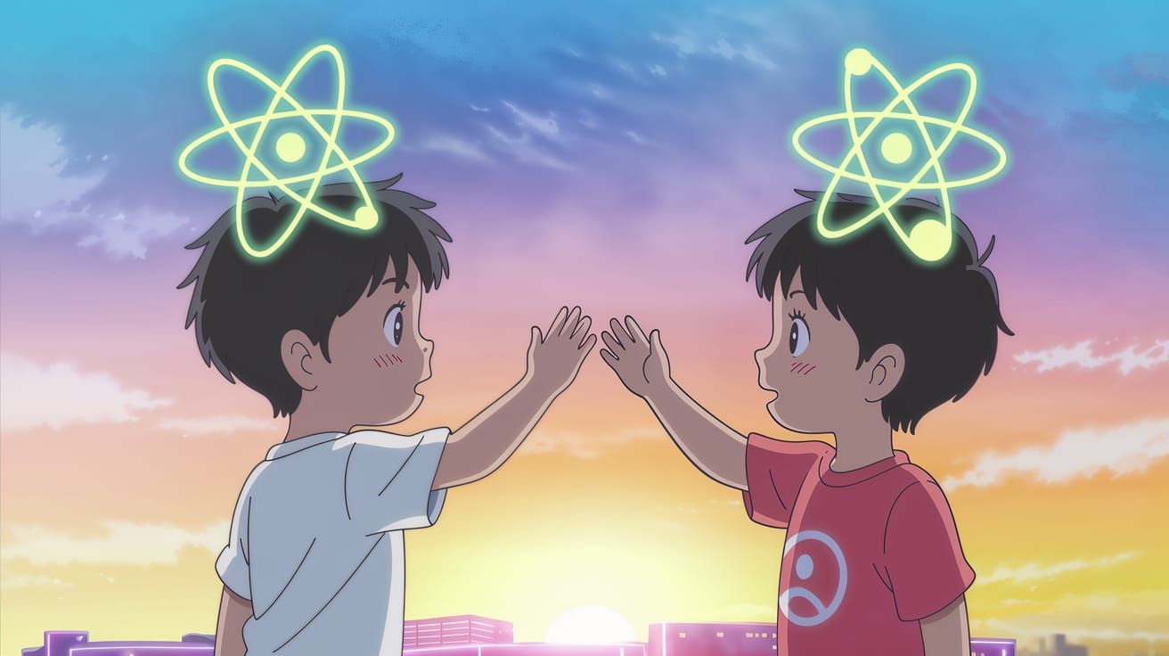 Anime Style Children Embracing Unity and Harmony in a Vibran...