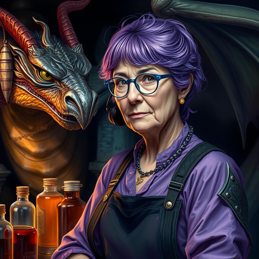 Magic Shopkeeper Portrait in Skyrim Style