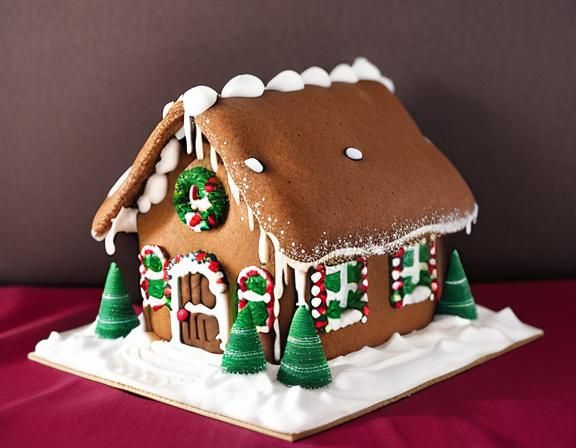 Charming AI-Generated Gingerbread House