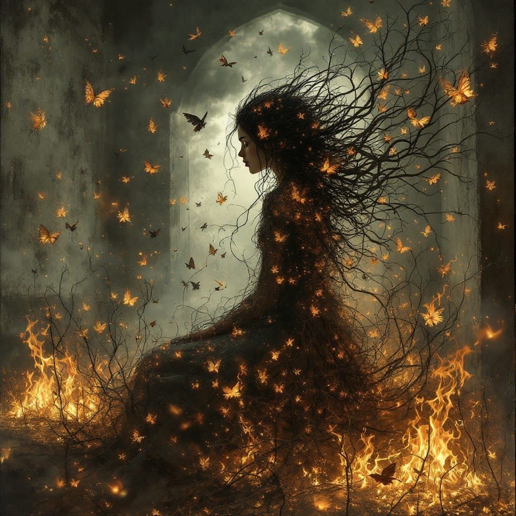 A Young Woman Trapped in a Dreamlike State