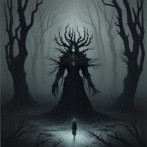 Frozen in Fear, a Woman Confronts the Dark, Gothic Forest
