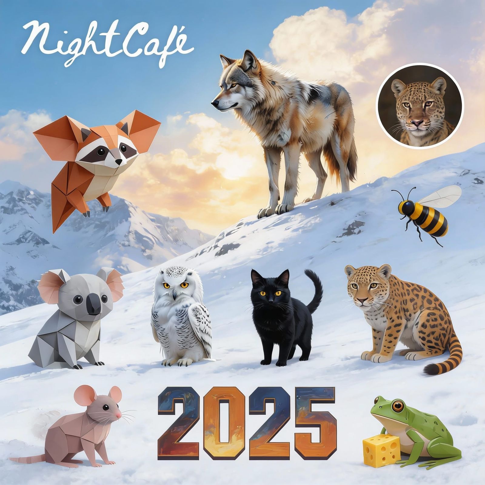 AI Collage of 2025 Artworks with Logo and Avatar