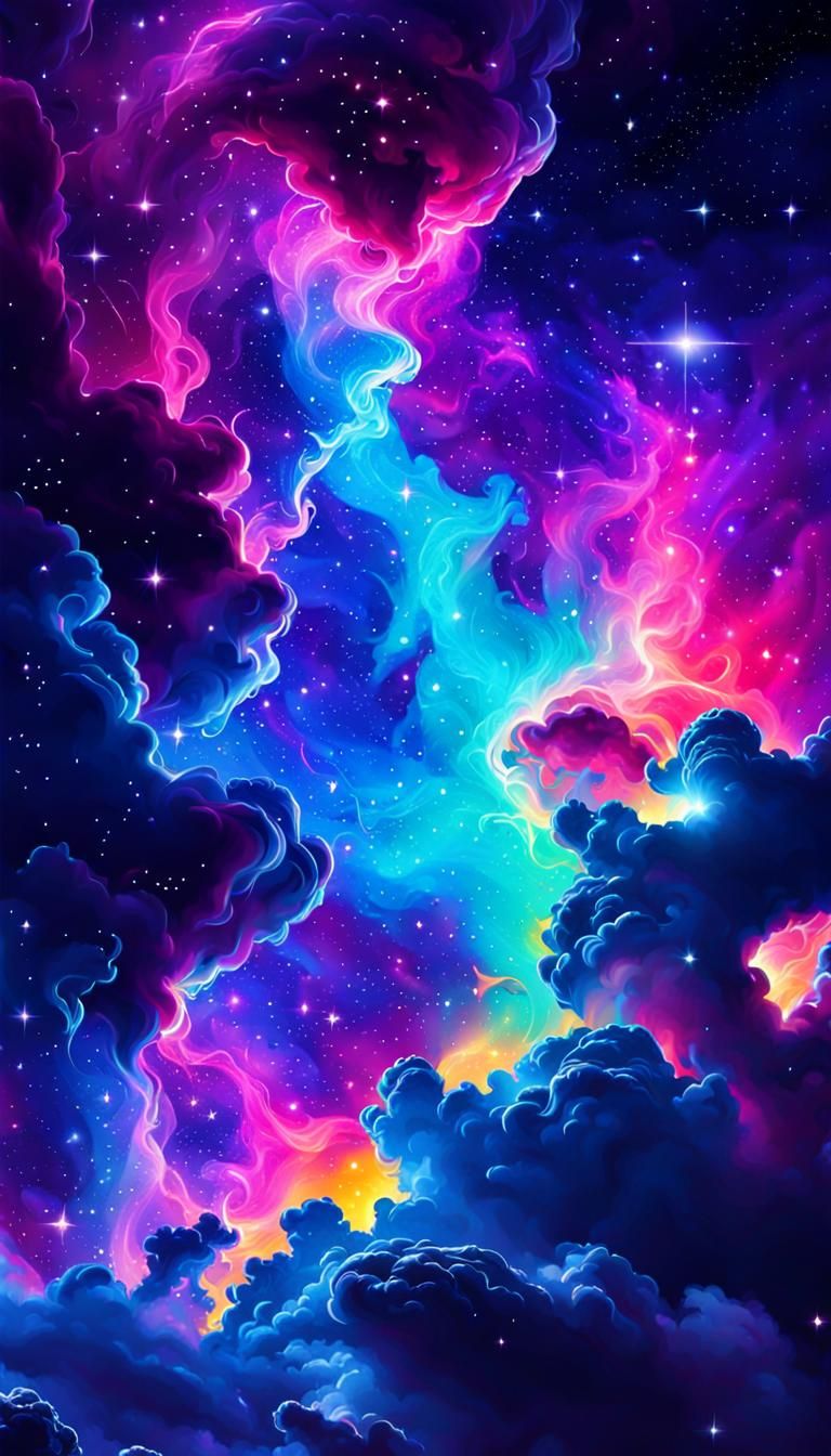 Vibrant Nebula Mobile Phone Background