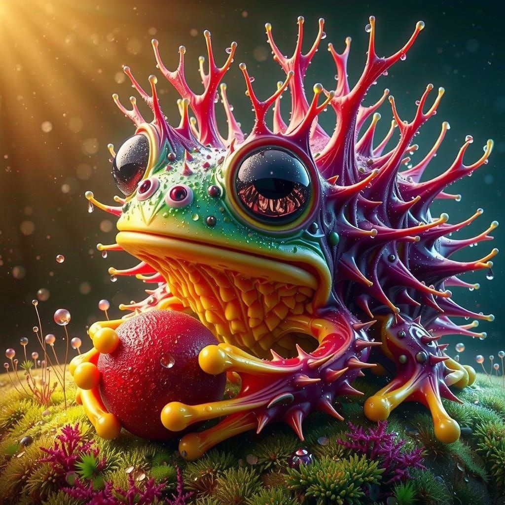 Adorable Frog-Tortoise Creature in Vibrant Colors