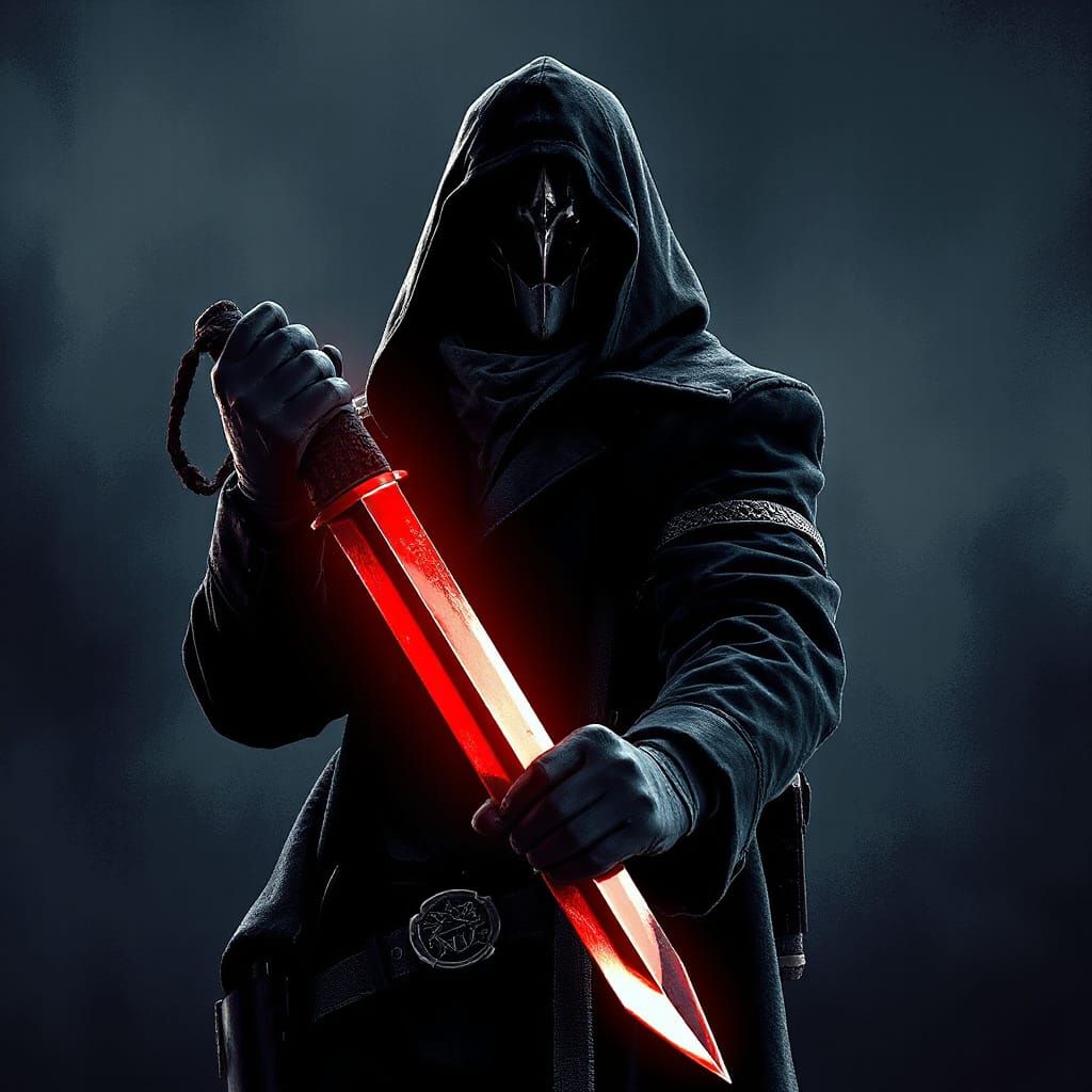 Cyberpunk Noir Figure with Blade