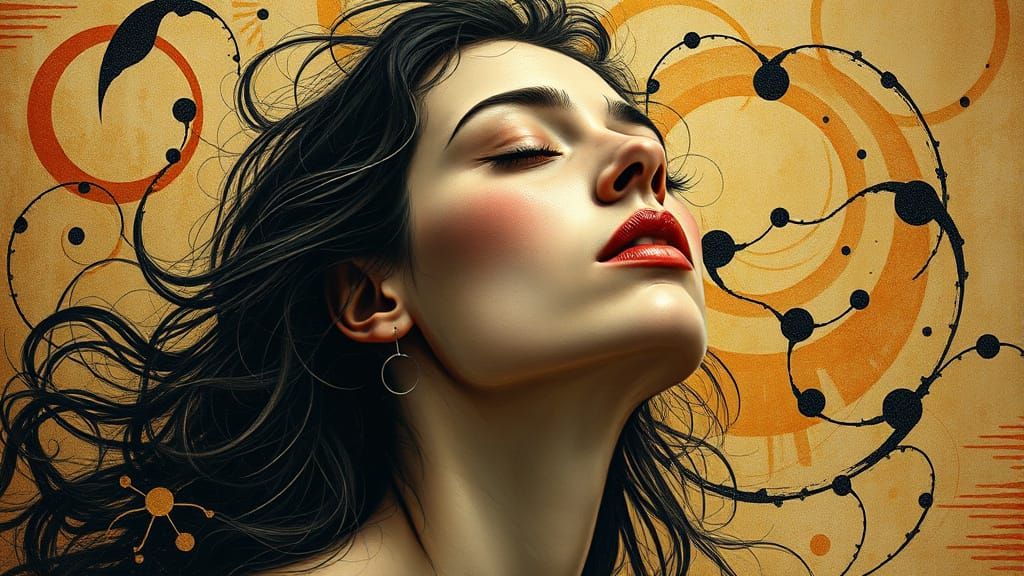 Surrealist Portrait of a Woman in Obsessive Desire