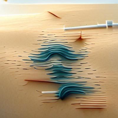 Surreal Ocean Waves Containing Needles