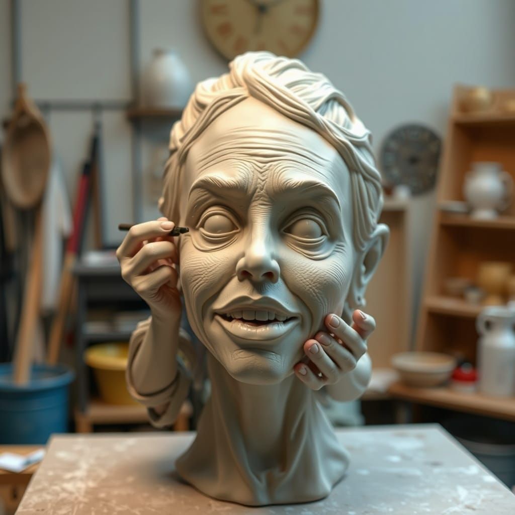 Hyperrealistic Female Artist Creates a Quirky Masterpiece