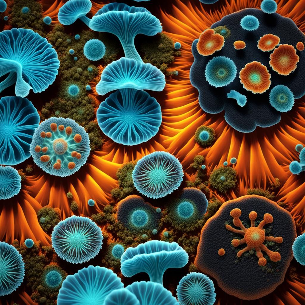 Lively Bacteria Rave with Exploding Fungi Spores