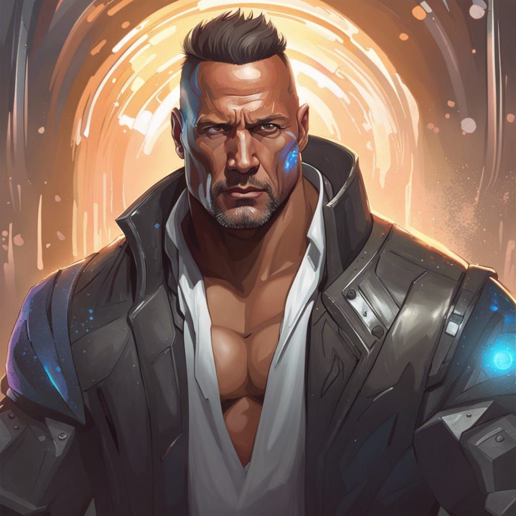 Handsome Man in Cyberpunk Sci-Fi Portrait