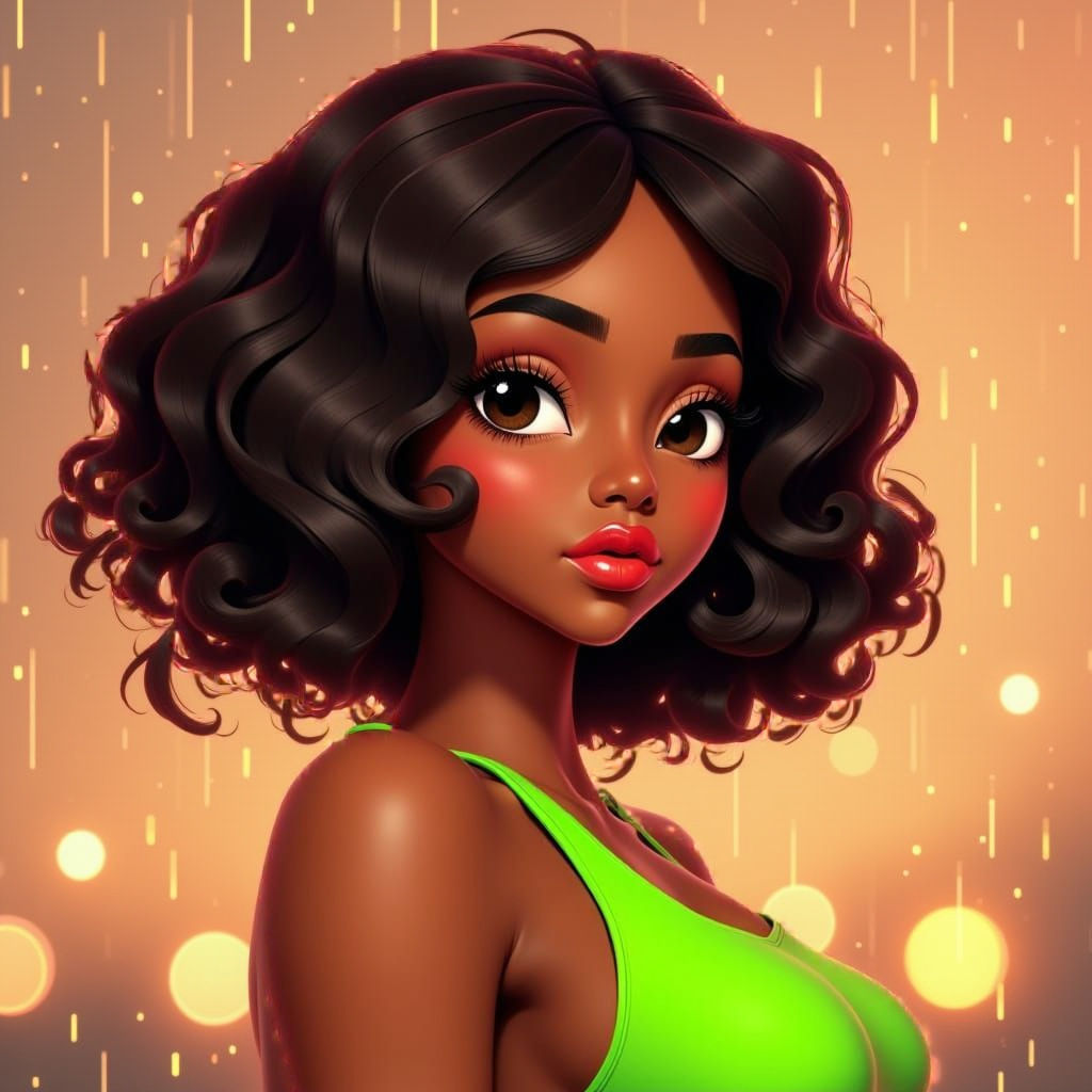 Hyperreal Pop Art Portrait of Brown Skinned Girl