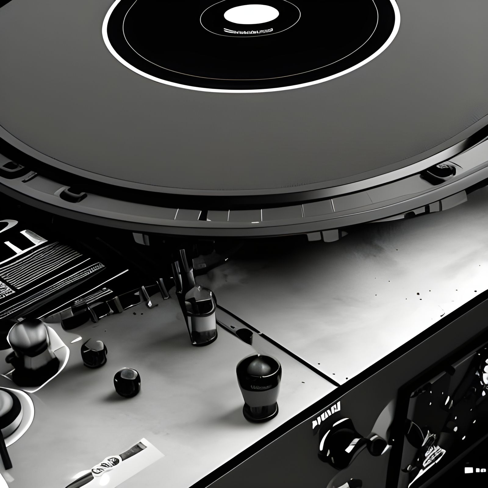 Epic Black and White Logo with Turntables
