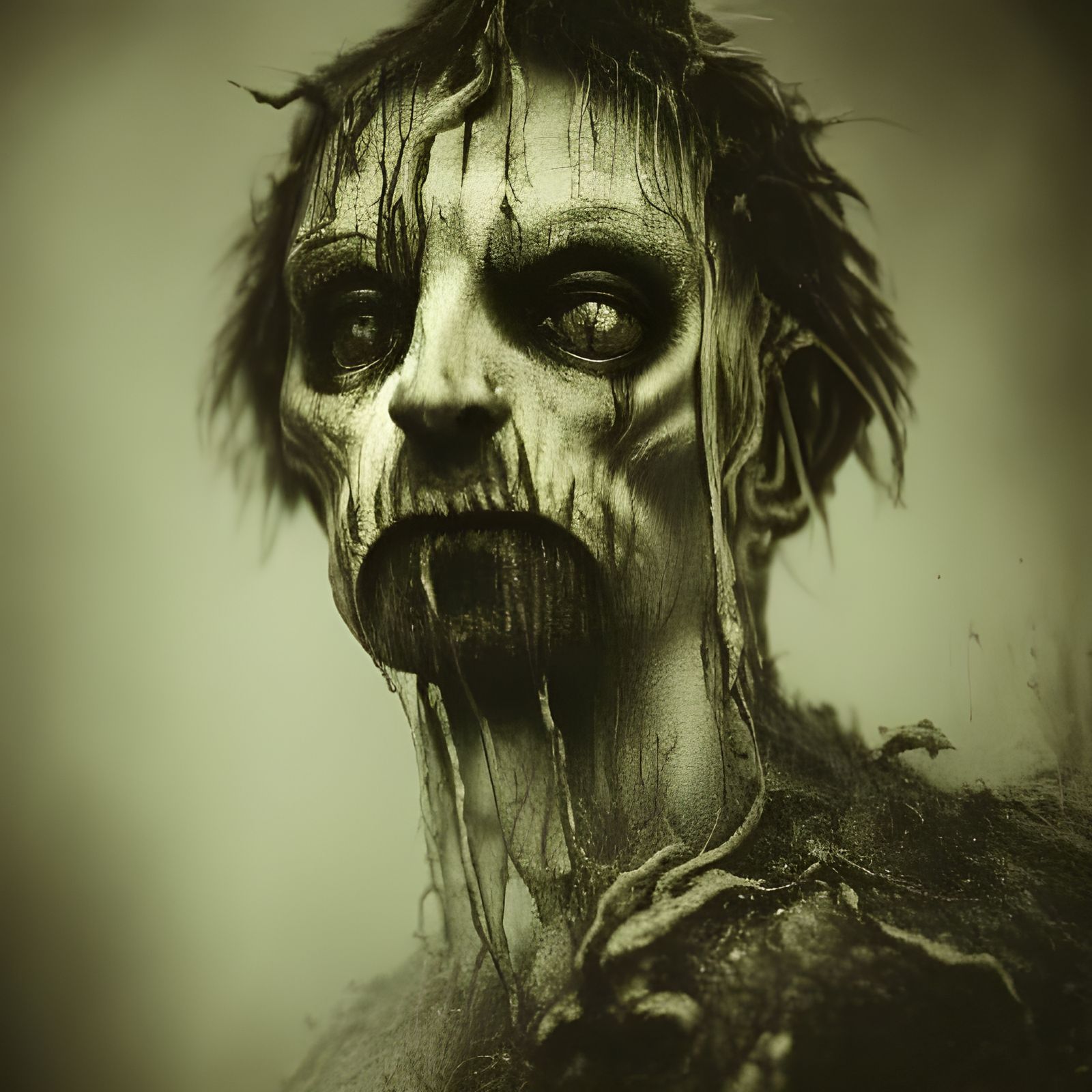 Baphomet Horror Portrait in Engraving Style