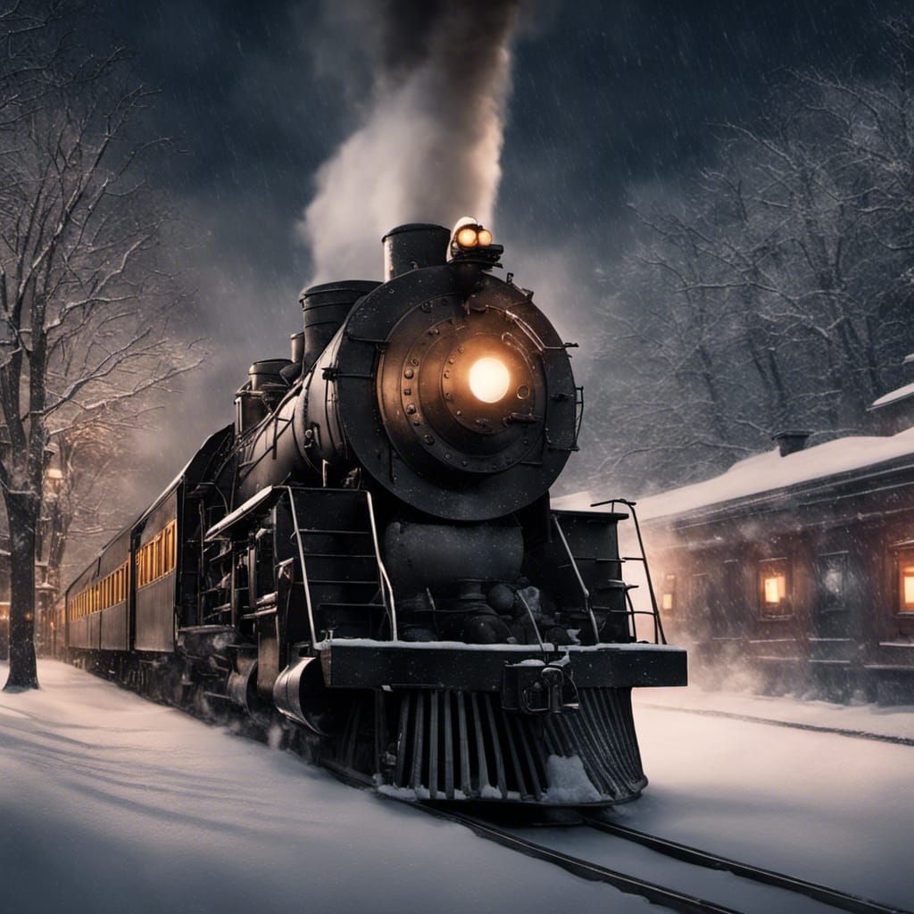 Hyperrealistic Polar Express in Cinematic Style