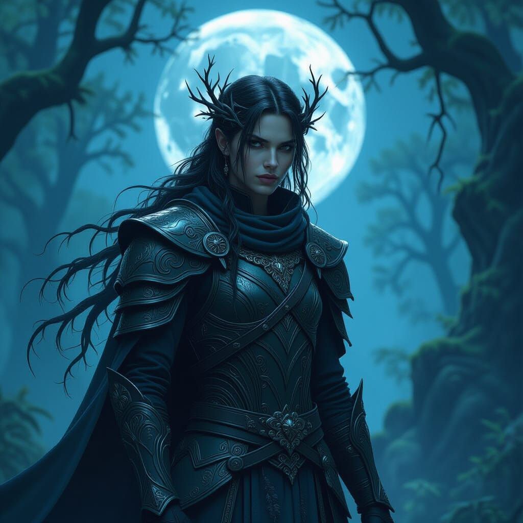 Thorn Knight in Moonlit Forest