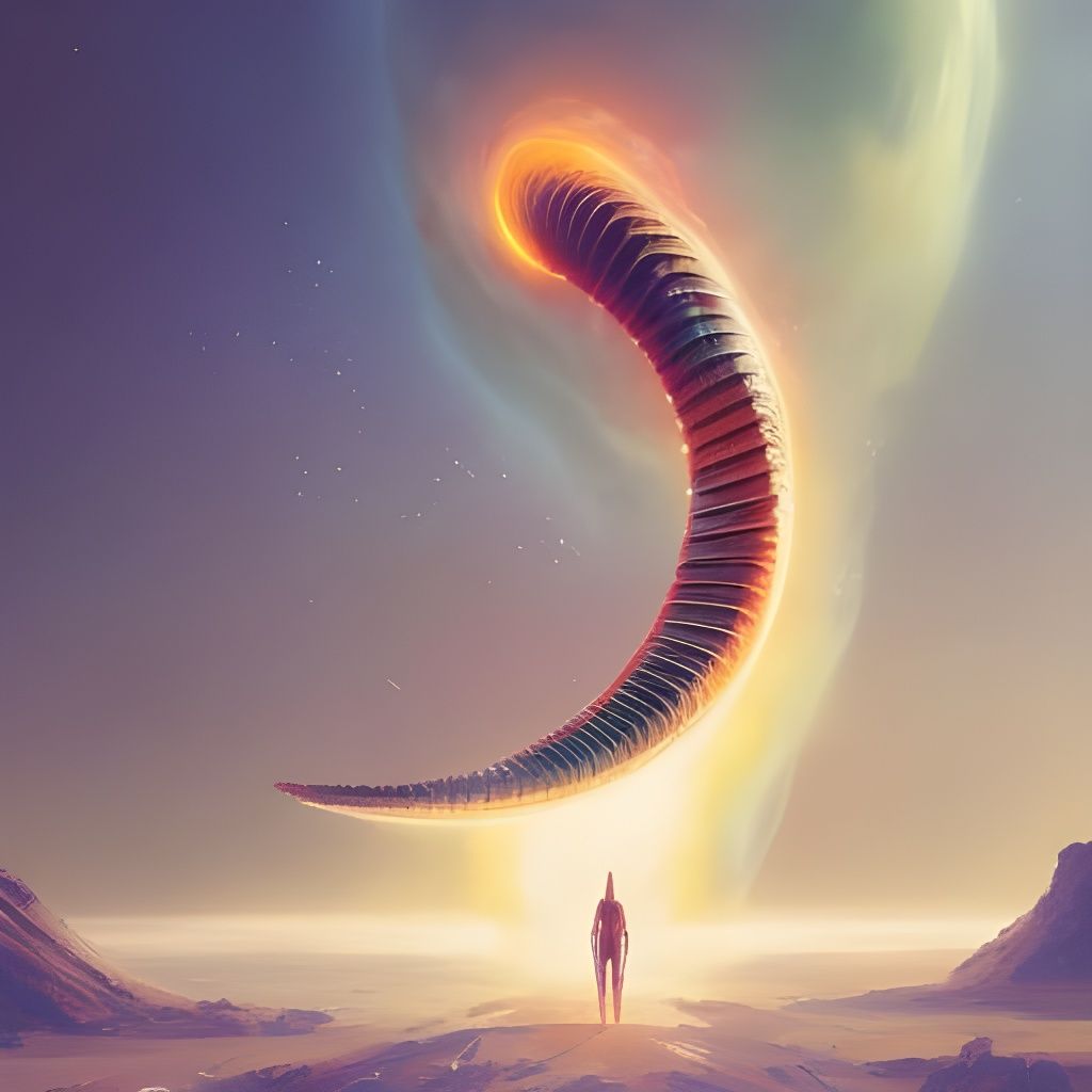 Galactic DNA Helix in Academic Acrylic Art Style