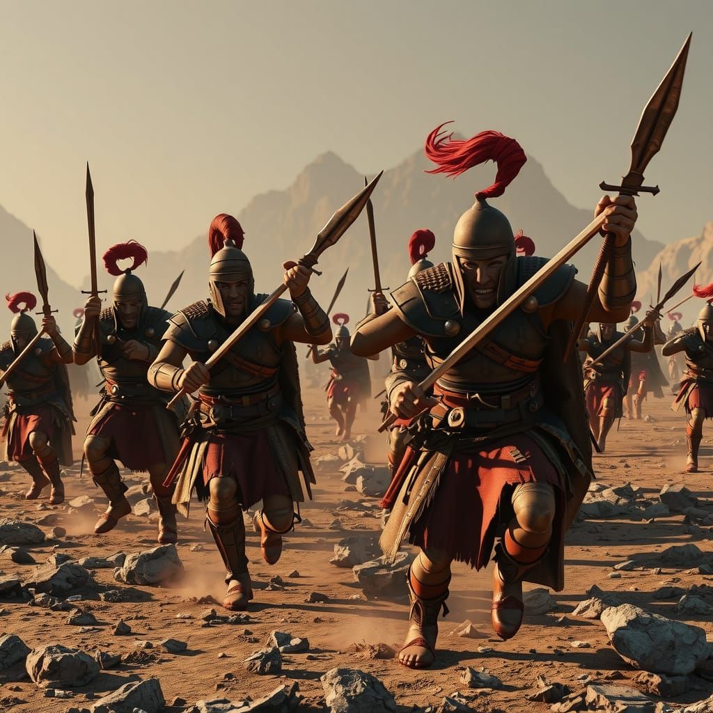 Yamnaya Warriors Charge into Battle: 3D Game Art