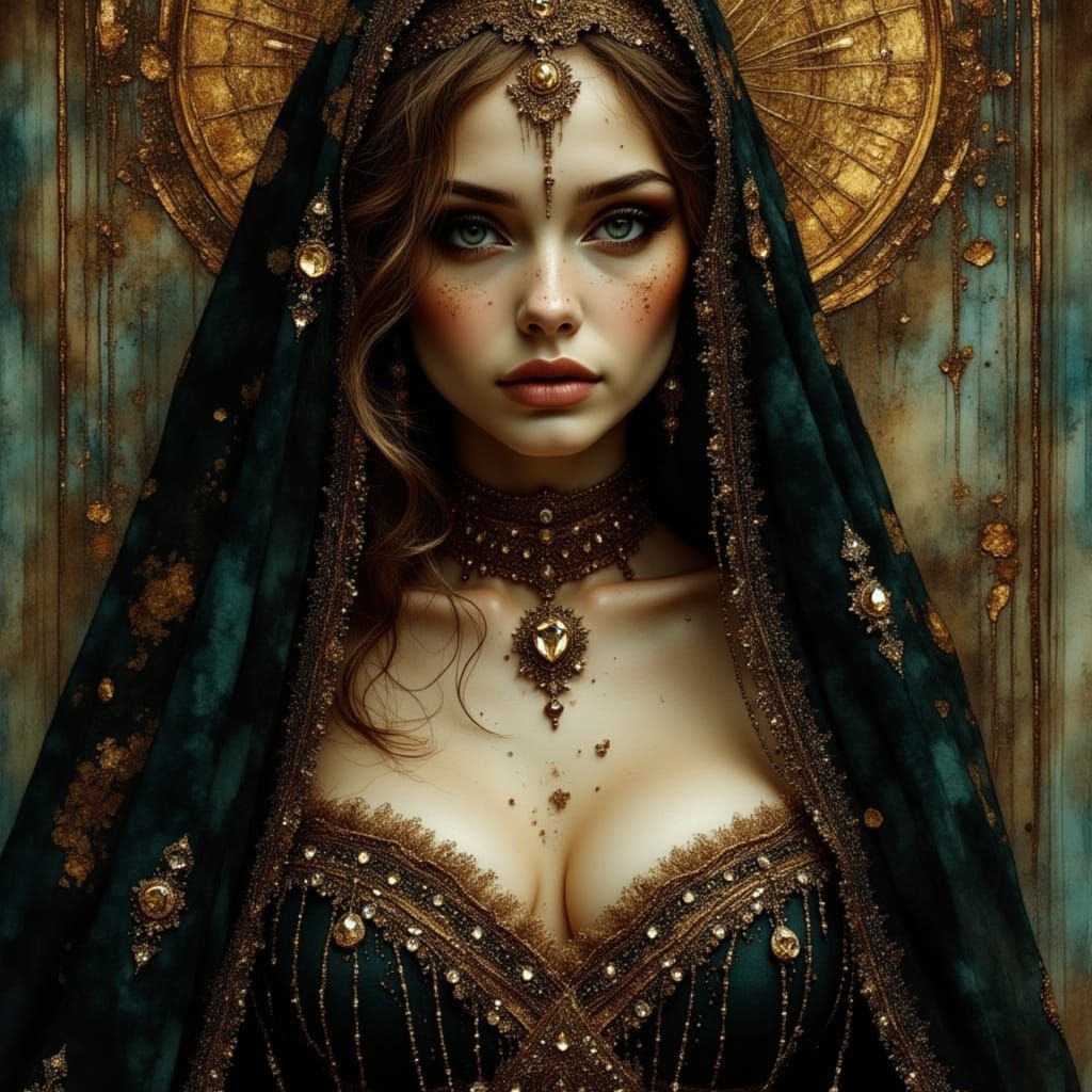 Gothic Woman Portrait in Dreamlike Fantasy Style