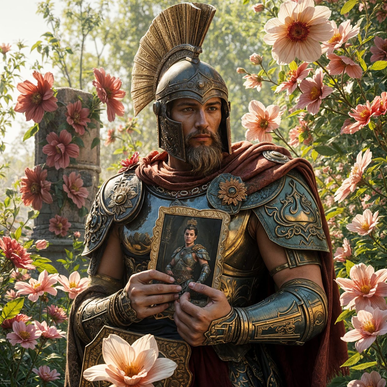 Centurion in Floral Garden, WLOP Style