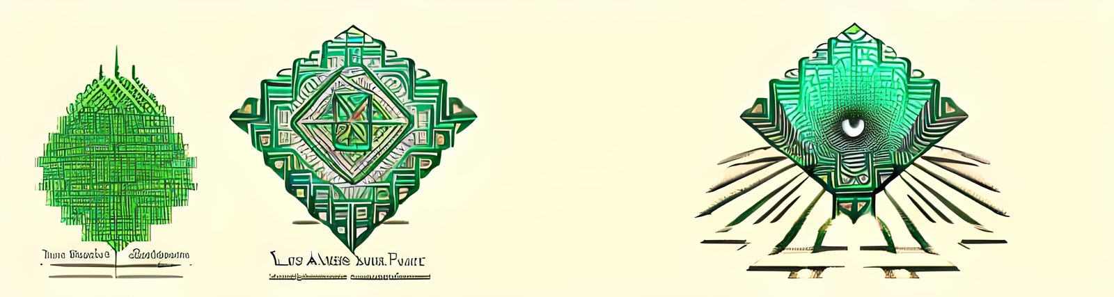 Abstract Fractal Design with Jade Runic Inclusions