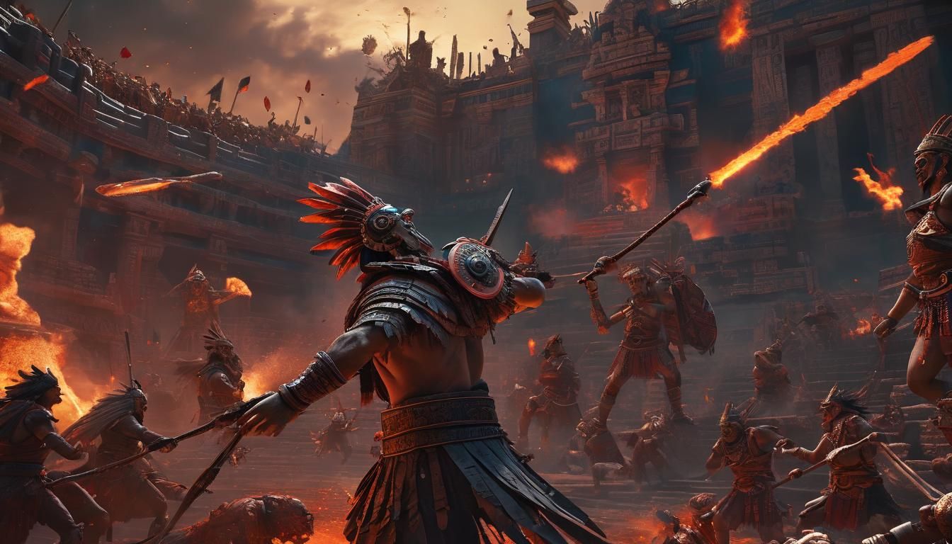 Aztec God of War in Epic Digital Painting