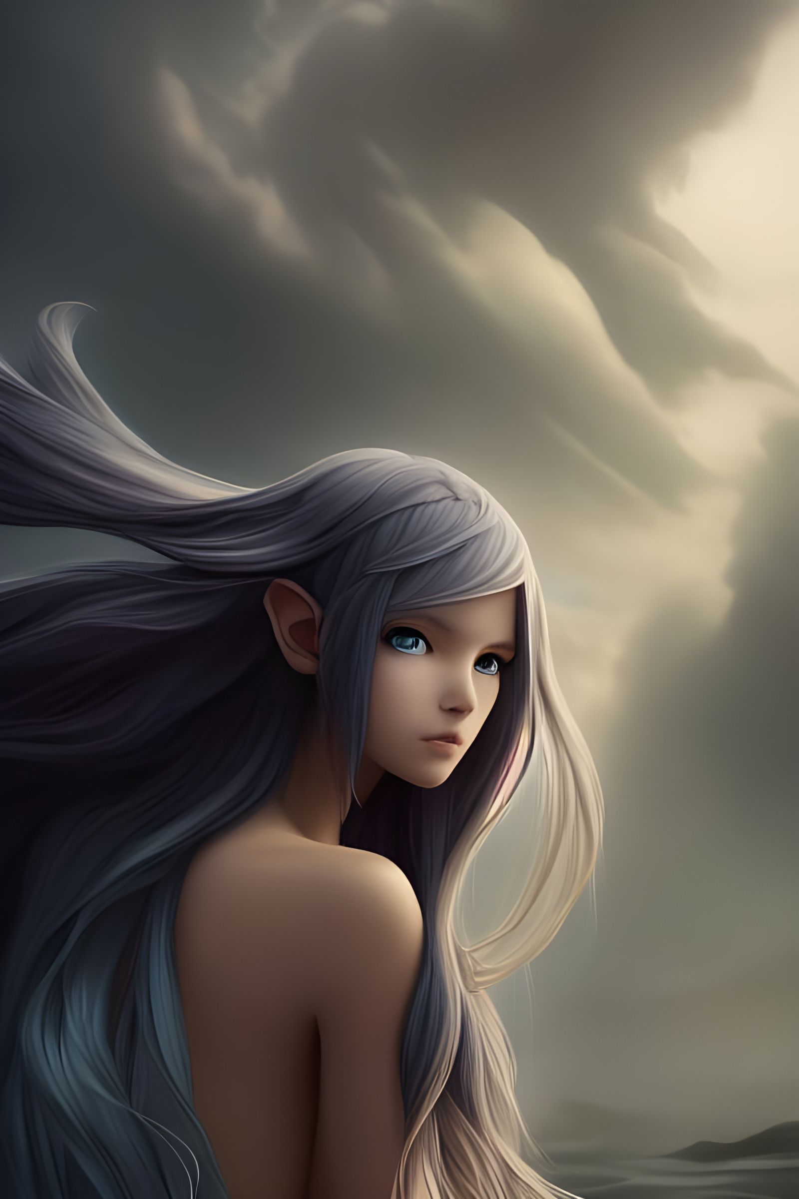 Beautiful Water Elf Goddess in Hyper-Realistic Style