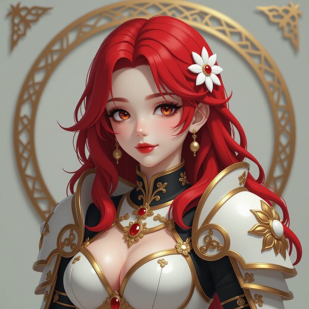 Art Nouveau Porcelain Golem in 3D Anime Style