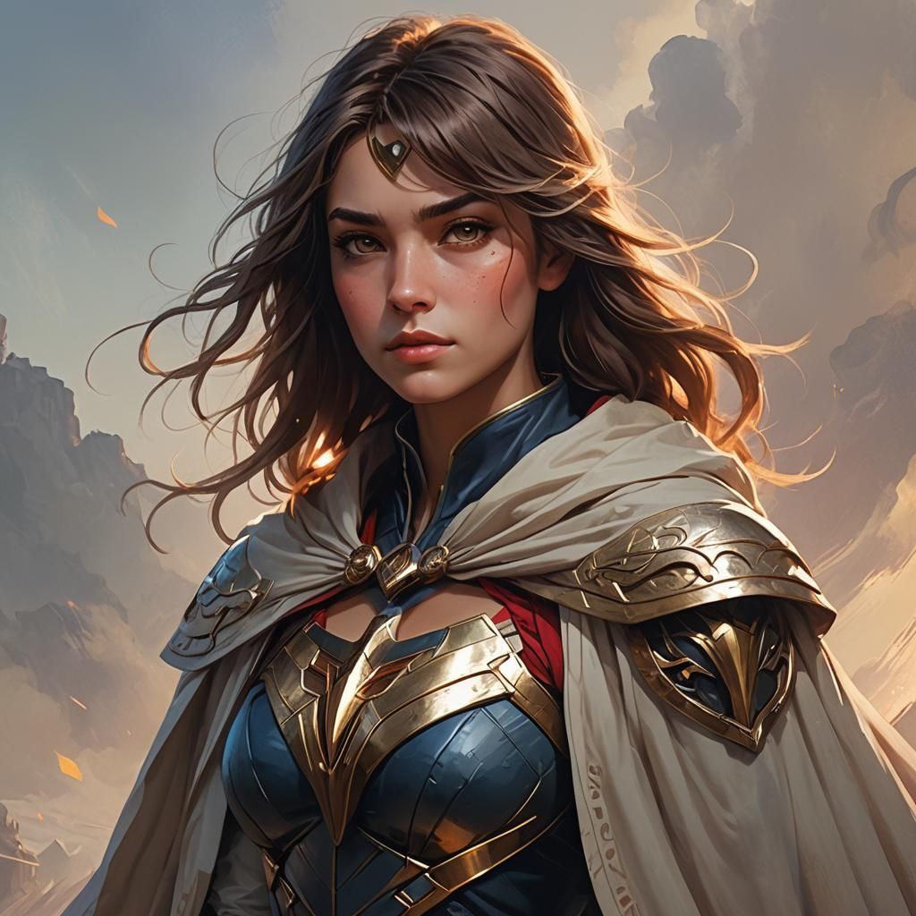 Heroic Adventurer Portrait in Hyperdetailed Style