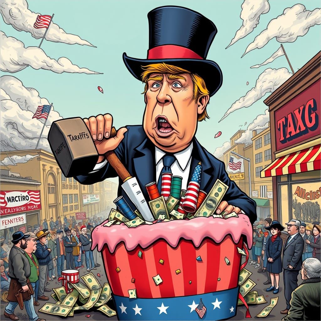 Satirical Trump Tariffs Cartoon Exposes Economic Devastation