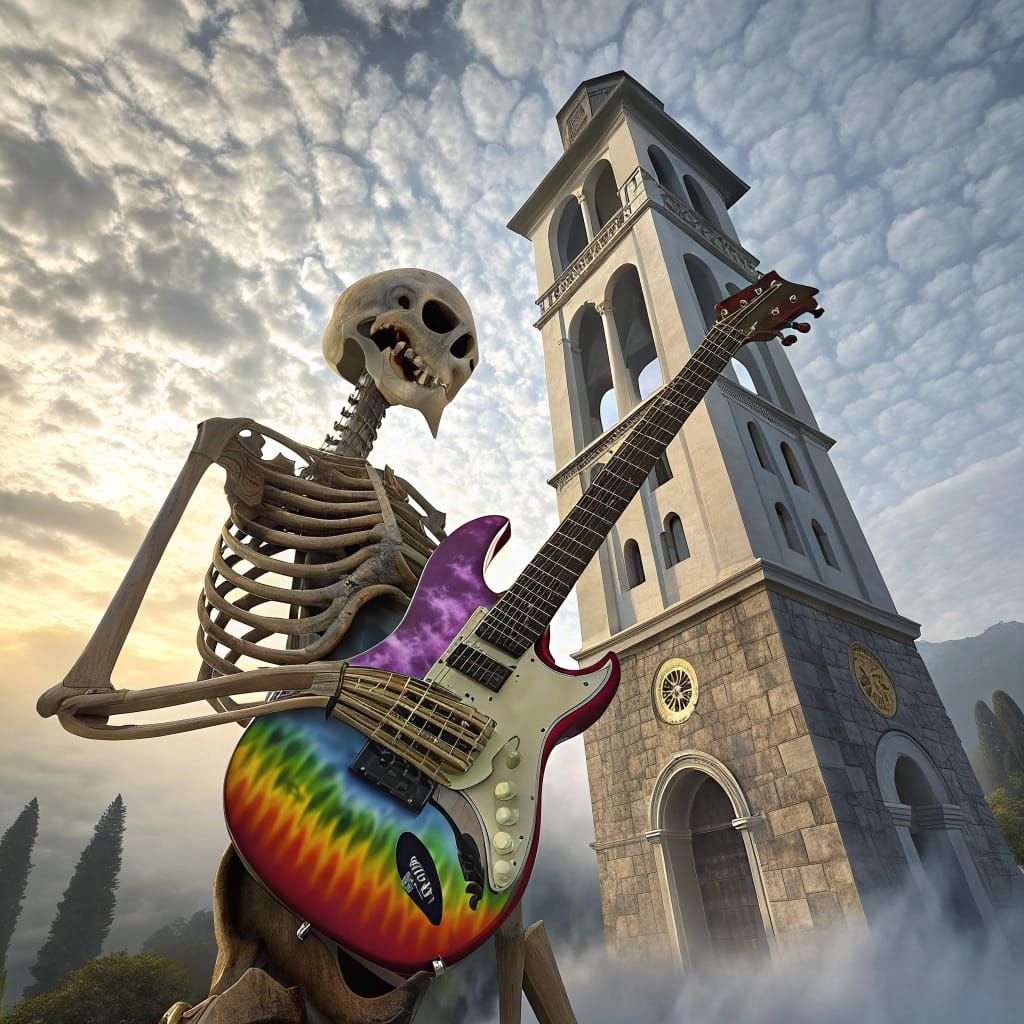 Surreal Skeleton Melodies in a Gothic Belltower