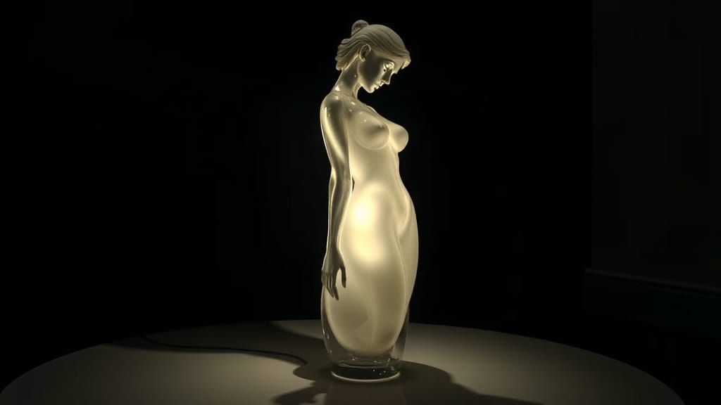 Ethereal Woman Lamp in Cinematic Style