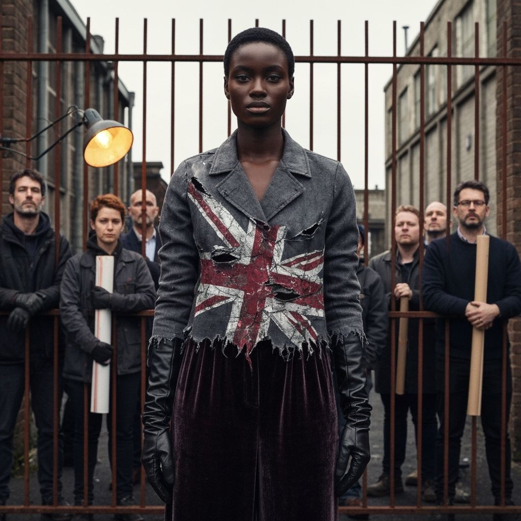 Black Woman at Rusted Factory Gate