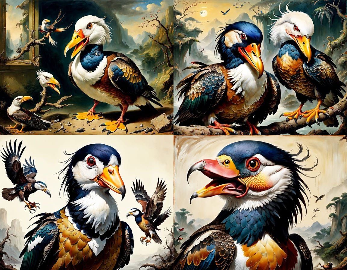 Horrific Mutant Mandarin Duck in Romantic Decay