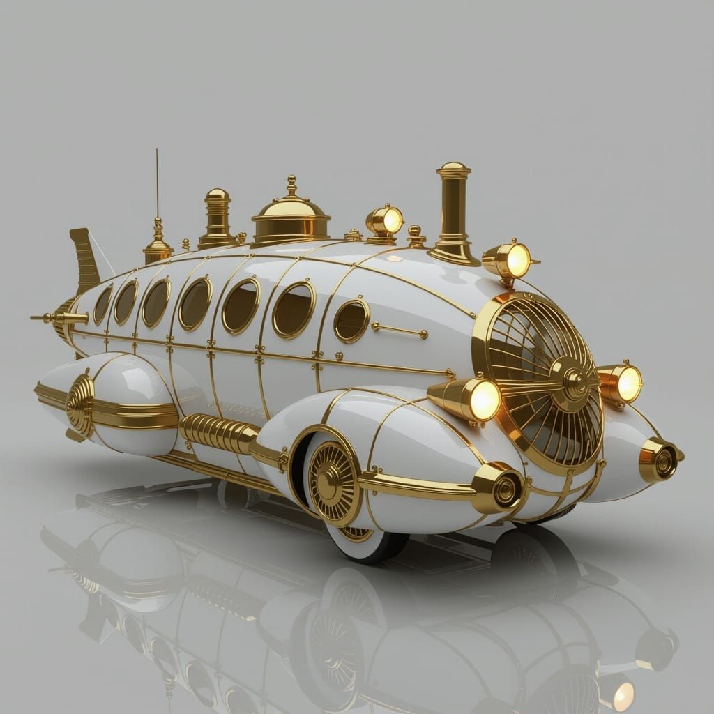 Captain Nemo's Nautilus Car in Victorian Fantasy Style
