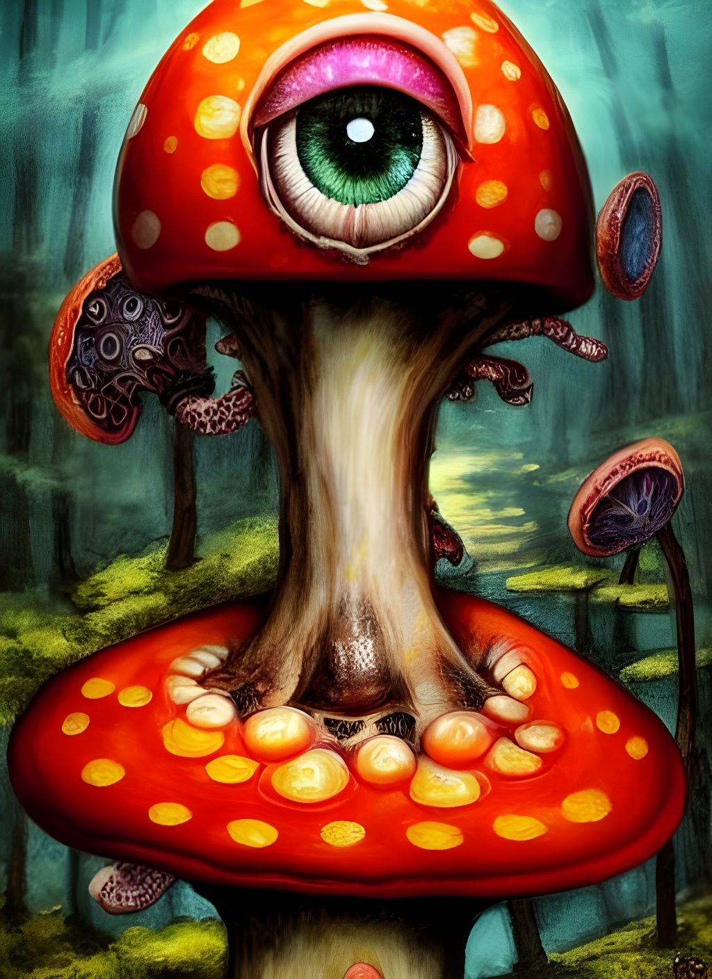 One-Eyed Mushroom: A Fantasy Portrait Painting