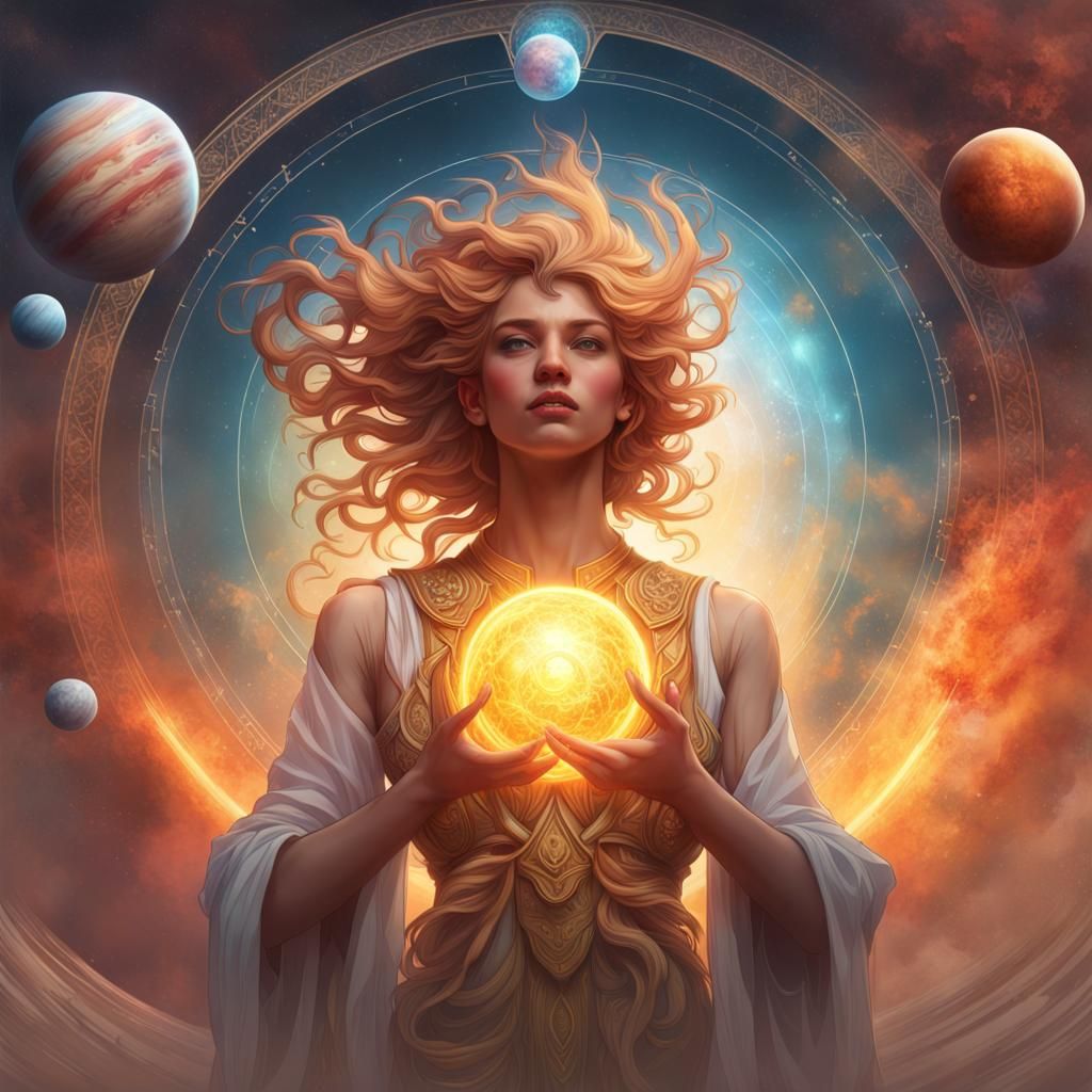 God's Hands Create the Cosmos: 8K Concept Art