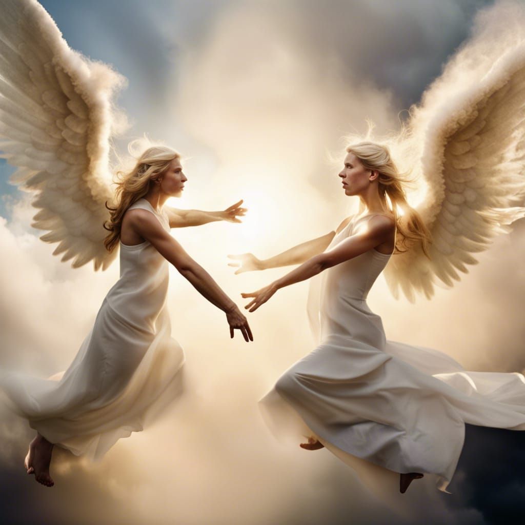 Angels and Demons Clash: A Dramatic Portrait