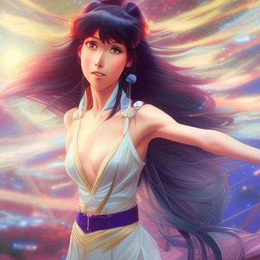 Lynn Minmay Sparkles in Anime Concept Art