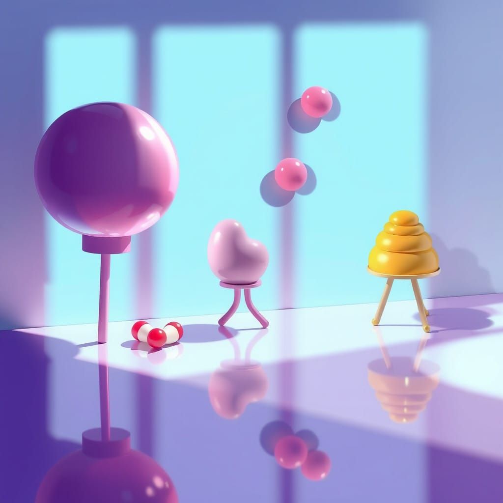Whimsical Shadows Dance in a Candy Wonderland