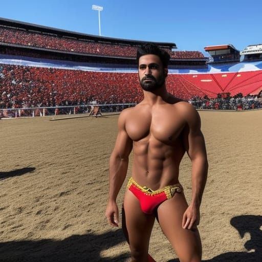 Detailed Matador in Bullfighting Ring Concept Art