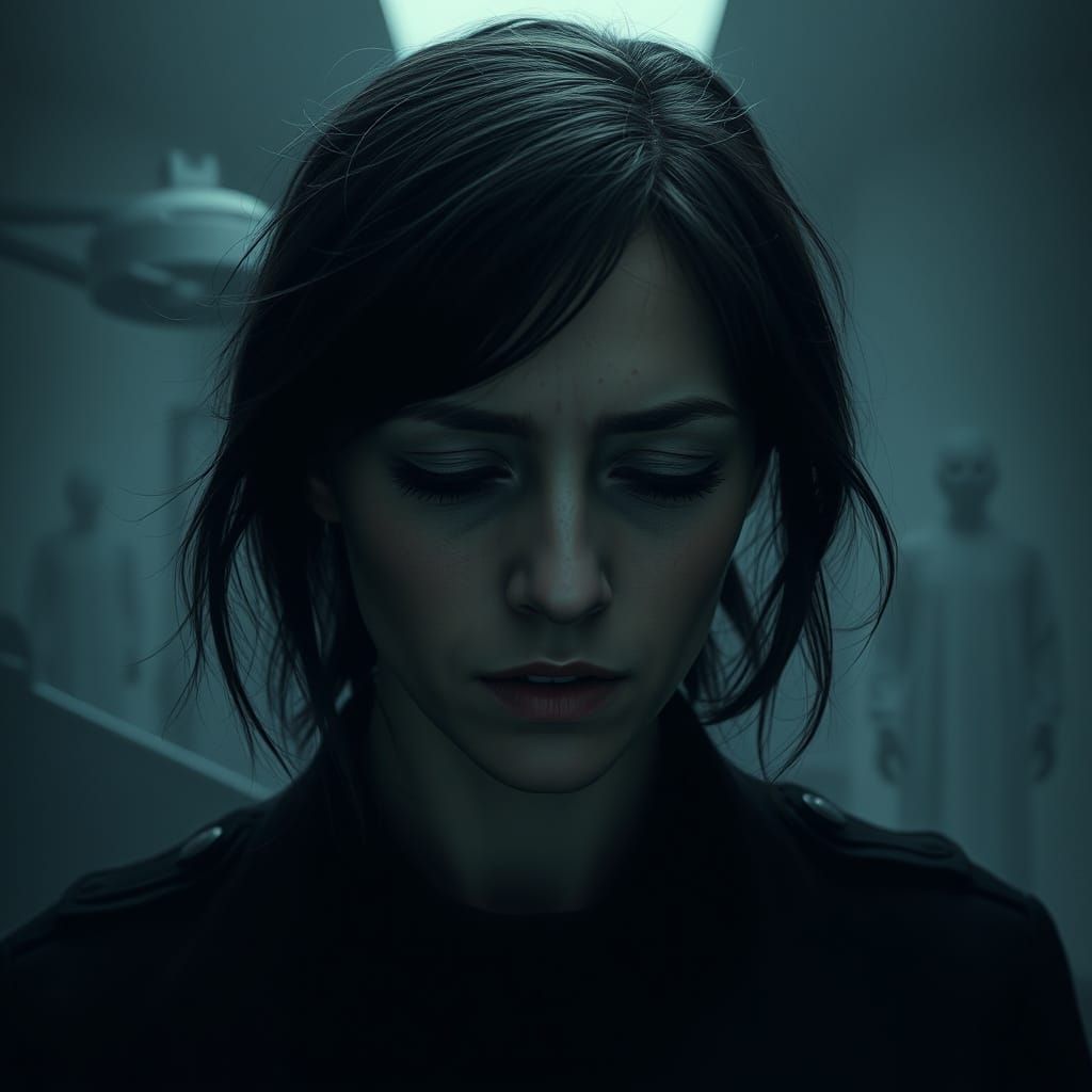 Hauntingly Moody Portrait of a Woman Lost in Thought