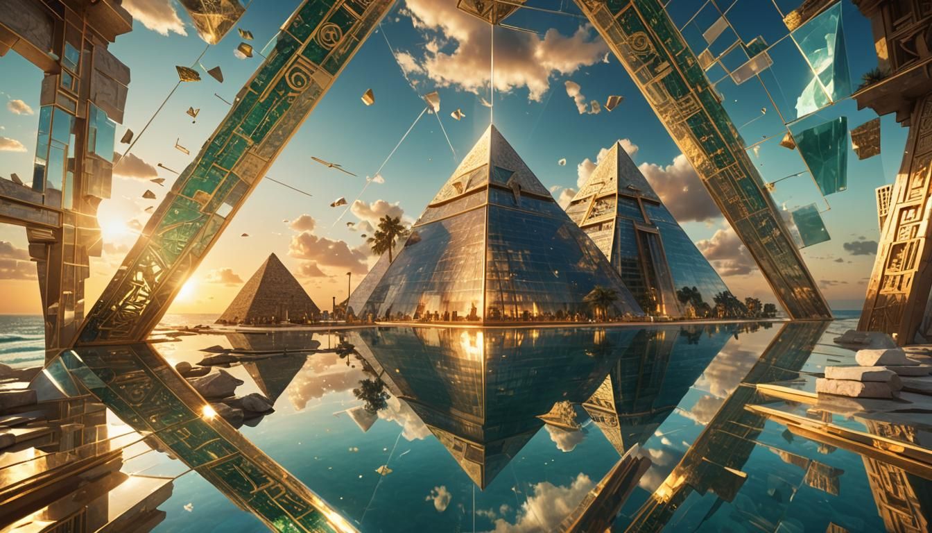 Emerald Temple: Glass Sky and Mirrored Interior