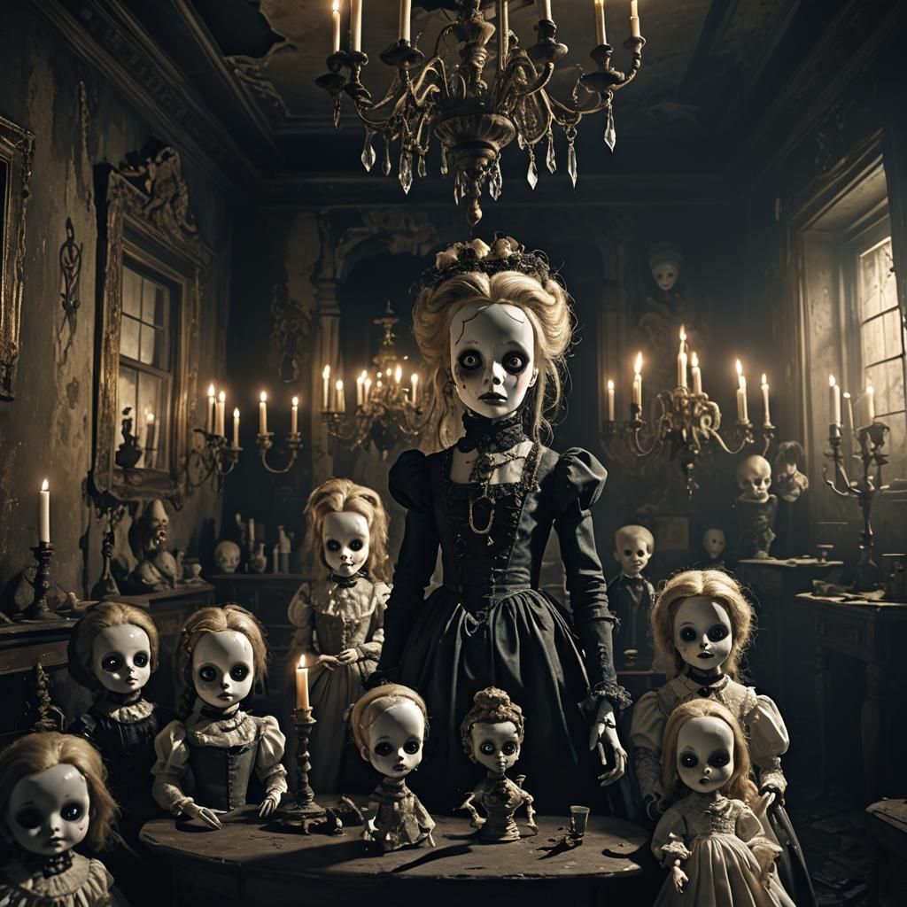 Dark Fantasy Dolls Meeting in Abandoned Mansion