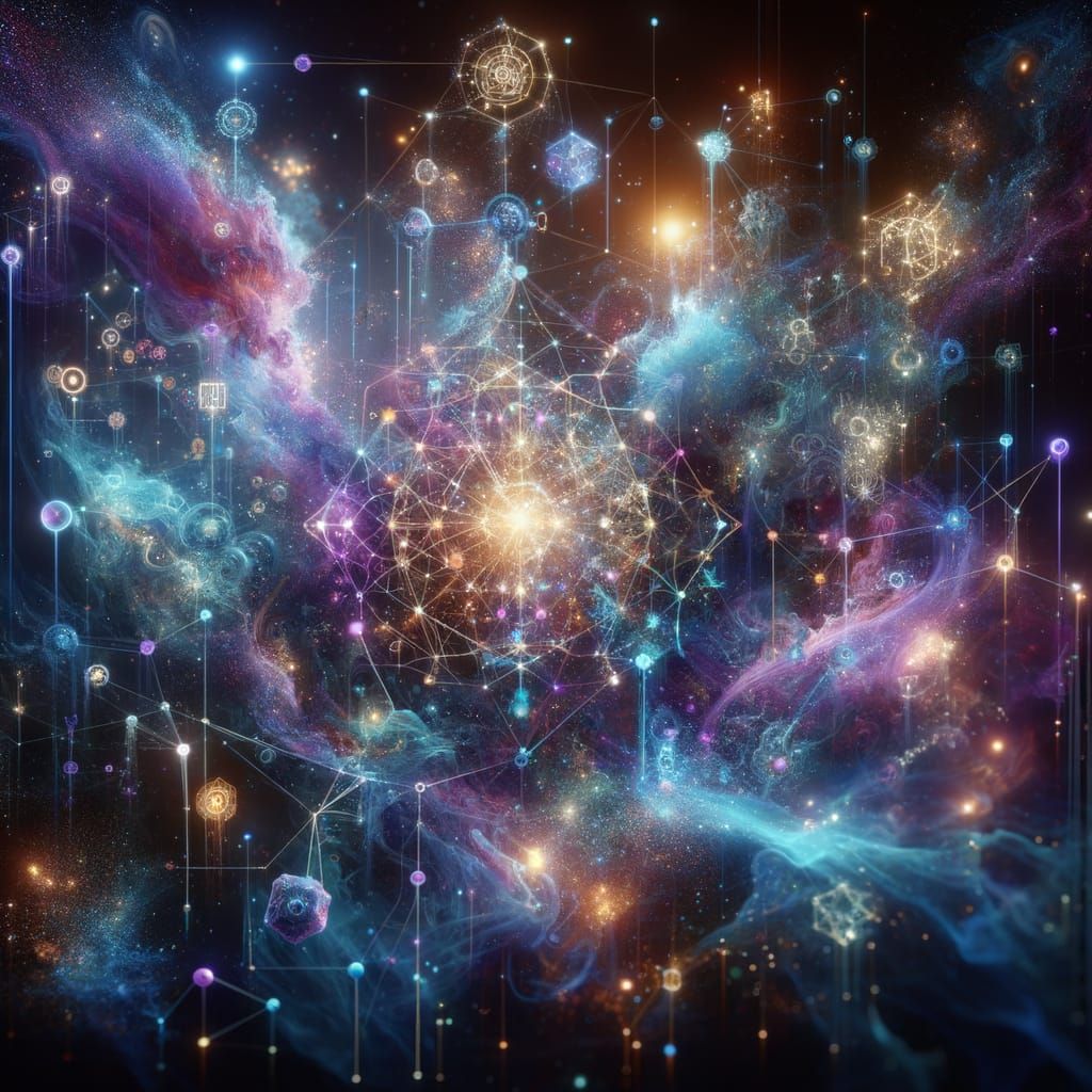 Ethereal Quantum Dreamscape in Cyberpunk Surrealism